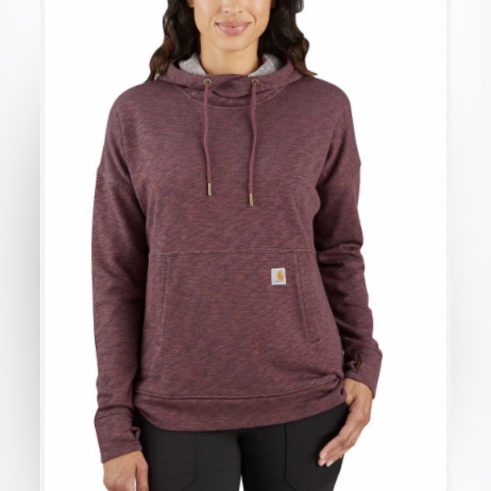 Carhartt Newberry Cowl Neck Hoodie Mauve Purple Berry Sweatshirt Workwear